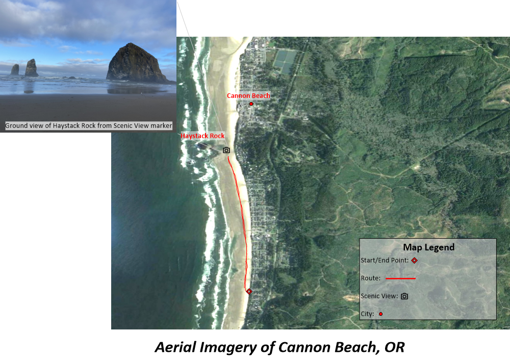 Aerial Imagery of Cannon Beach OR Aerial Map of Cannon Beach Oregon created in Surfer